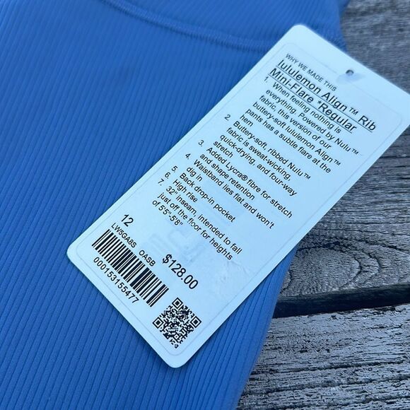 Lululemon Align High-Rise Ribbed Mini-Flared Pant Regular oasis blue size 12 NWT - Picture 3 of 6